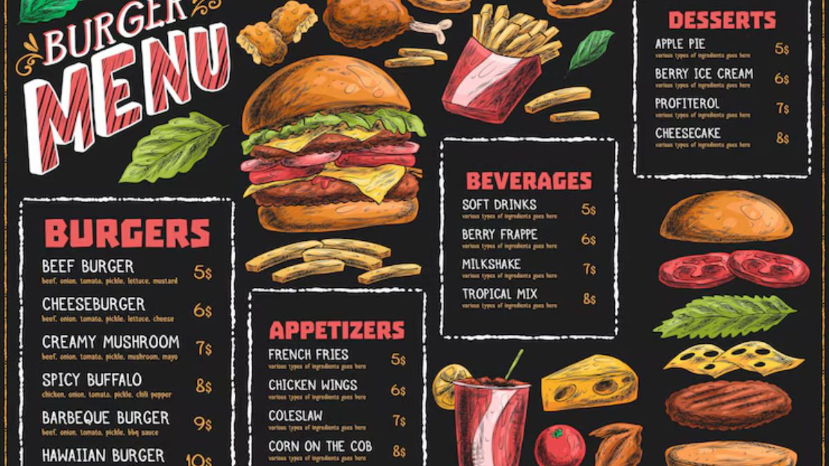 Astro Burger Menu